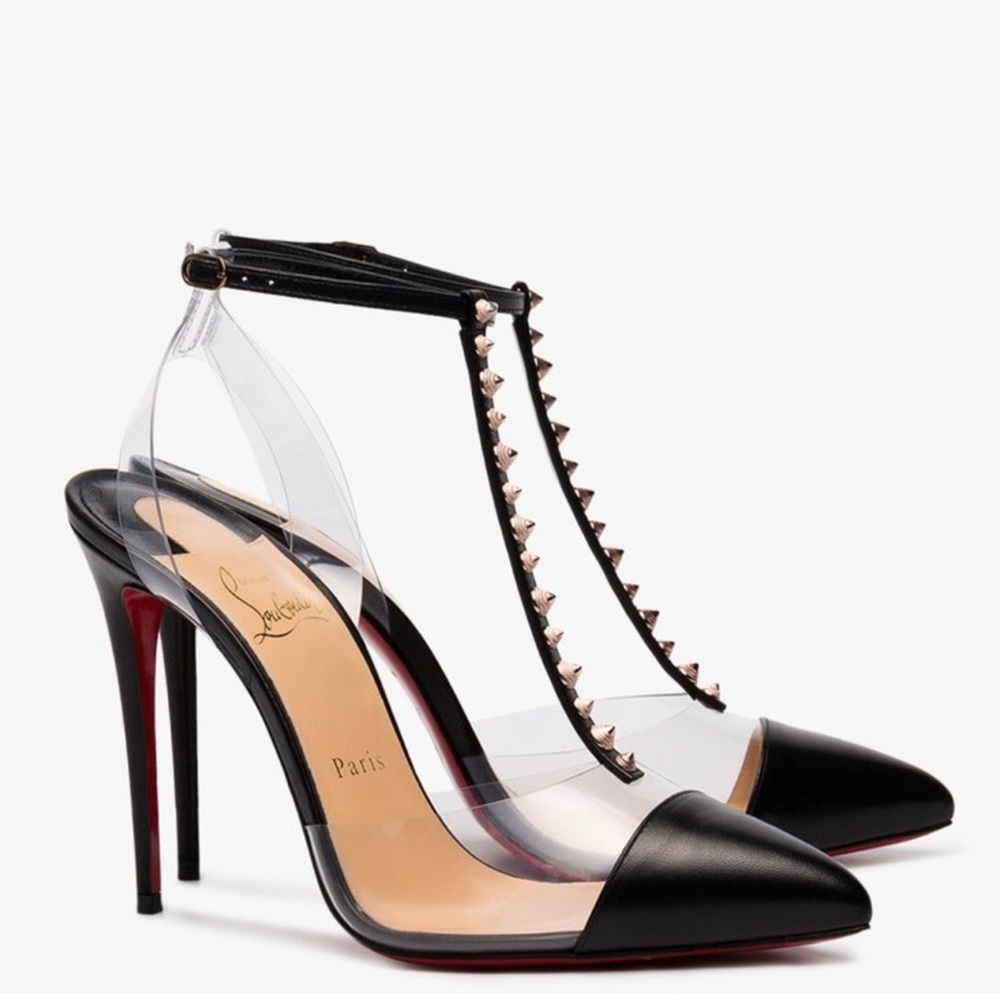 Christian Louboutin “Nosy Spikes” PVC T-strap pump